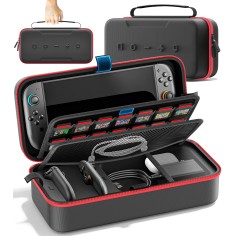 For Switch 2 & Switch Original & Switch OLED Large Storage Bag Anti-Scratch Waterproof Travel Carrying Case for Nintendo Switch